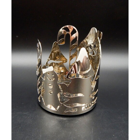 Slatkin & Co Gingerbread House Christmas Tree Holder Silver Bath & Body Works - Picture 3 of 10